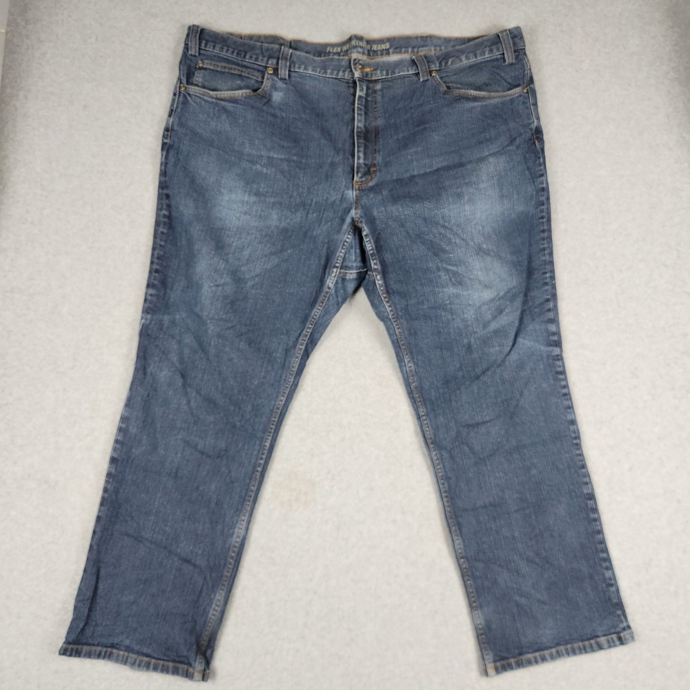 Duluth Trading Co Jeans Men 46x30 Blue Denim Stretch Flex Weekender Straight Leg